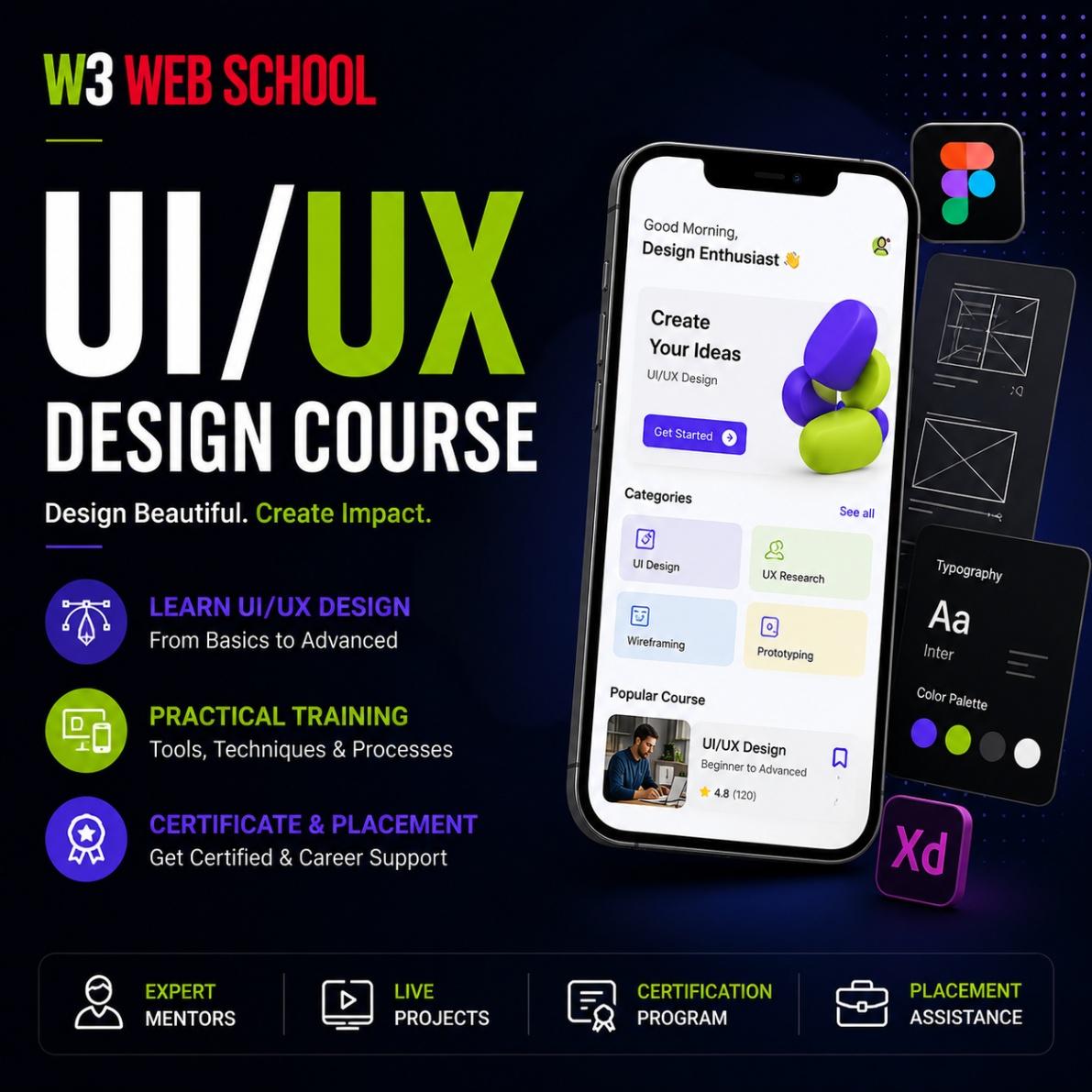 UI UX Design at W3 Web School, South Dumdum