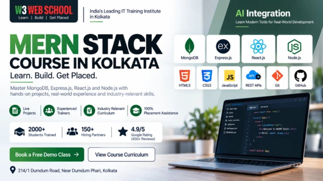MERN Stack at W3 Web School, South Dumdum