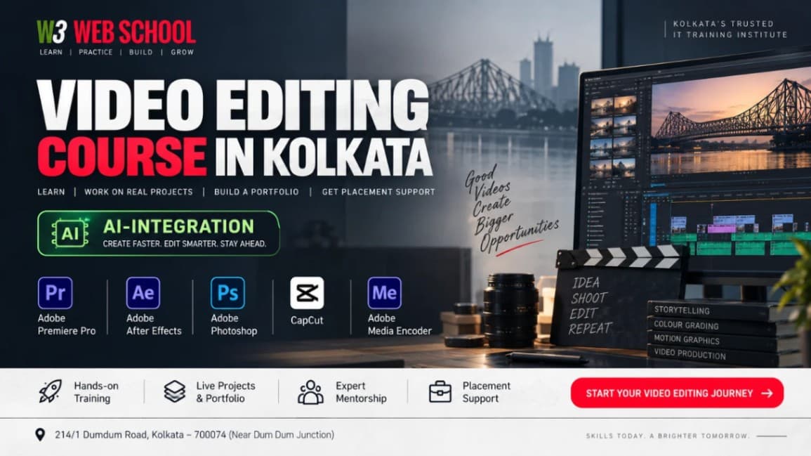 Video Editing at W3 Web School, South Dumdum